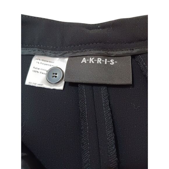 AKRIS Wide Leg Double Face Wool Pants 12 Ankle 33x26 Embellished Dressy Career - Picture 11 of 14